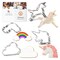 CookieCutter.com Unicorn Birthday 4 Piece Cookie Cutters Set, Rainbow, Unicorn Head, Cloud, Tin Plate Steel, USA